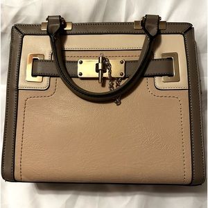 ALDO Pink Taupe and Cream Multicolored Satchel Purse EUC